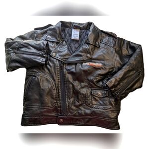 Harley Davidson Youth Jacket PU Size 4 Black Biker M-2